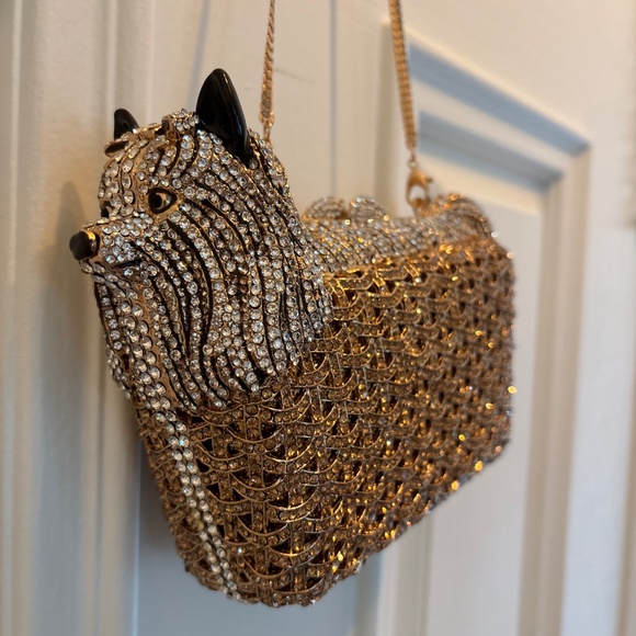Yorkie Swarovski Austrian Crystal Mini Clutch Minauderie - Picture 4 of 11